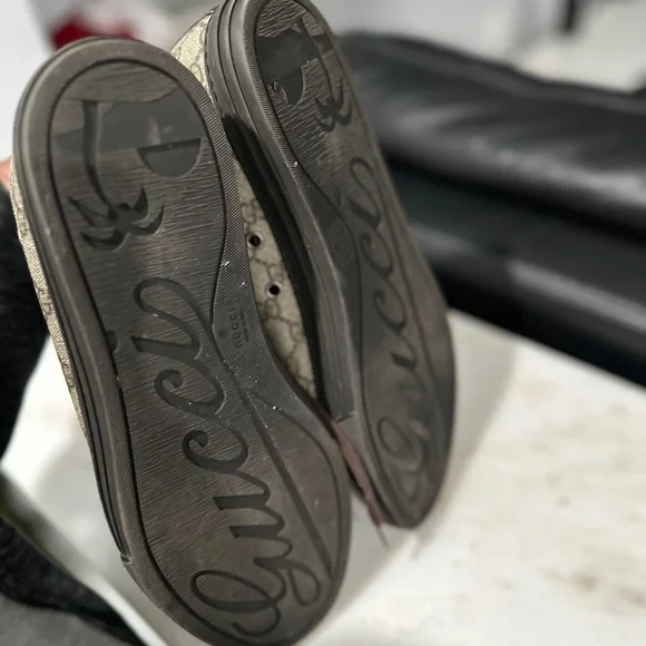 Gucci Brown/Grey GG Canvas High Top Sneakers Size 40 - Picture 3 of 9